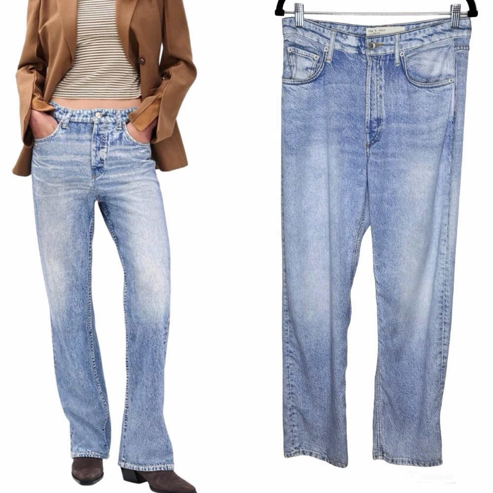 rag & bone Light Blue Washed Bootcut Jeans